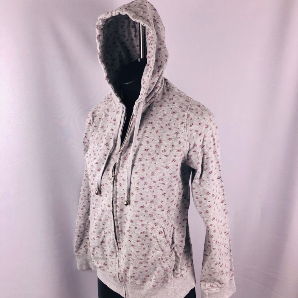 Romantic small rose print hoodies